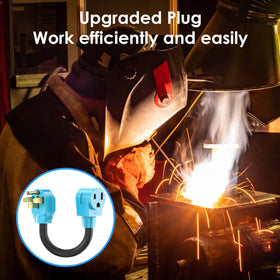CircleCord welder adapter showing 90 degree ends for tight space installation