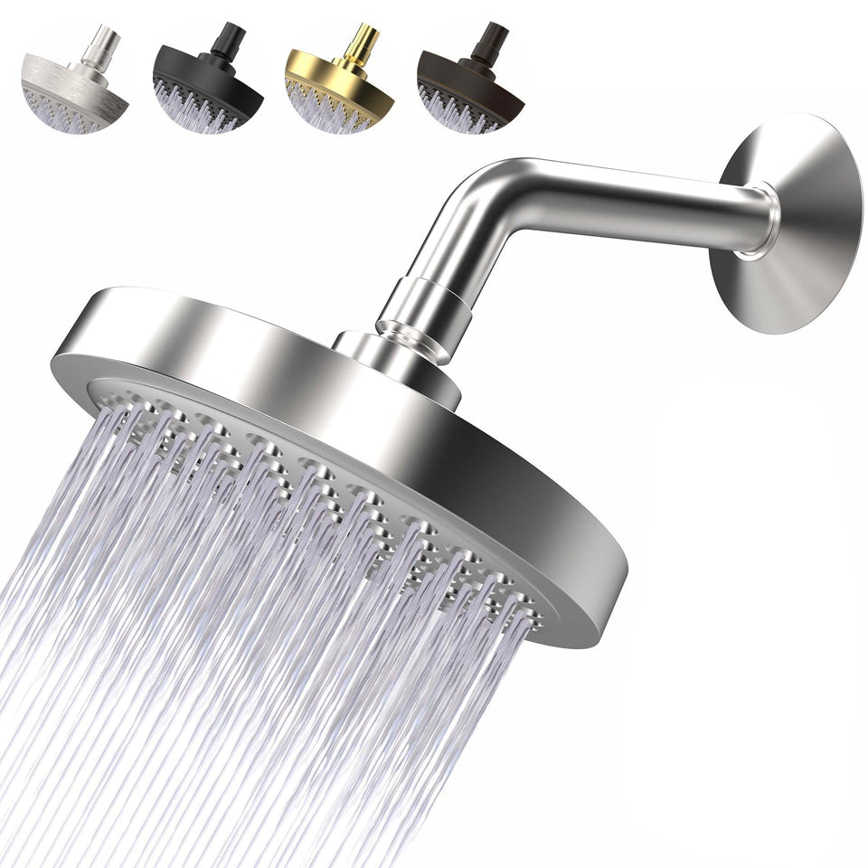 CircleSplash high pressure shower head with a 6-inch face for wide coverage.