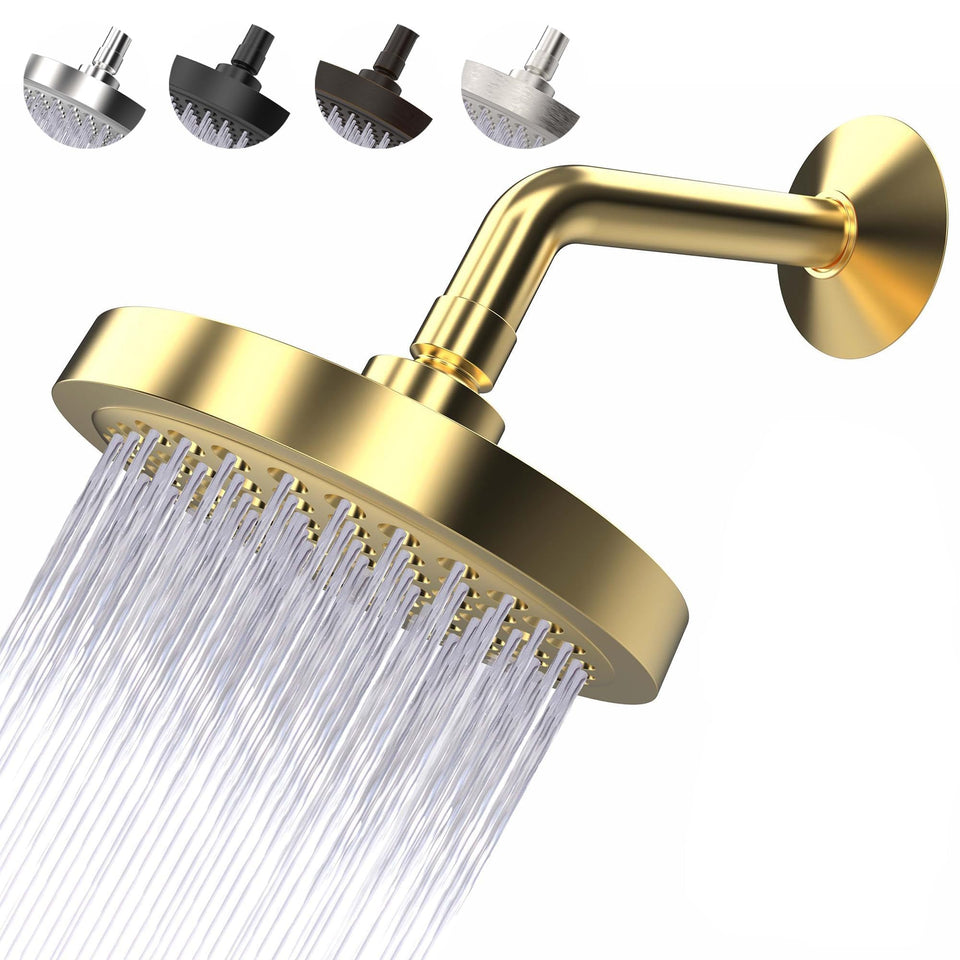 CircleSplash high-pressure shower head with a 6-inch face for full-body coverage.