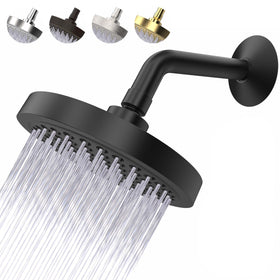 CircleSplash high-pressure shower head in matte black, 6-inch face for wide coverage and spa-like rinse.
