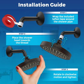Packaged plumbers tape included for quick setup on CircleSplash head.