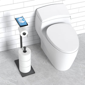 Cisily modern bathroom decor with sturdy standing toilet paper holder