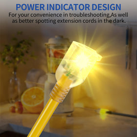 Cismorvex 50ft lighted extension cord stays flexible in cold weather.