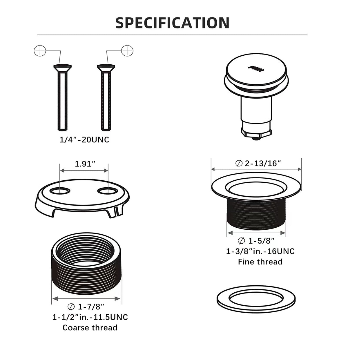 Citymoor bath tub overflow kit offers tidy, reliable drainage.