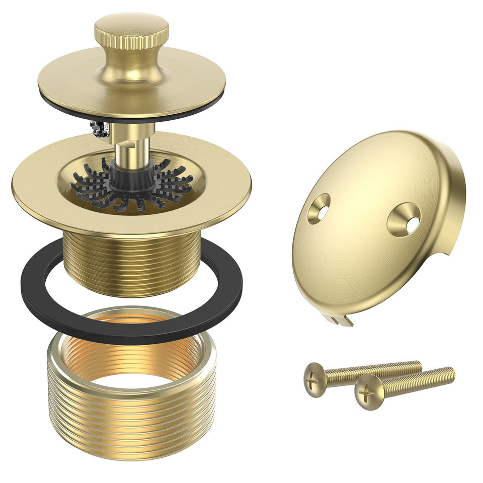 Citymoor brushed gold bathtub drain kit with universal fit for simple replacement and durability.