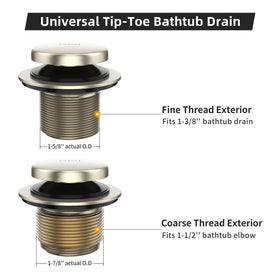 Citymoor brushed nickel tub drain construction, corrosion-resistant metal
