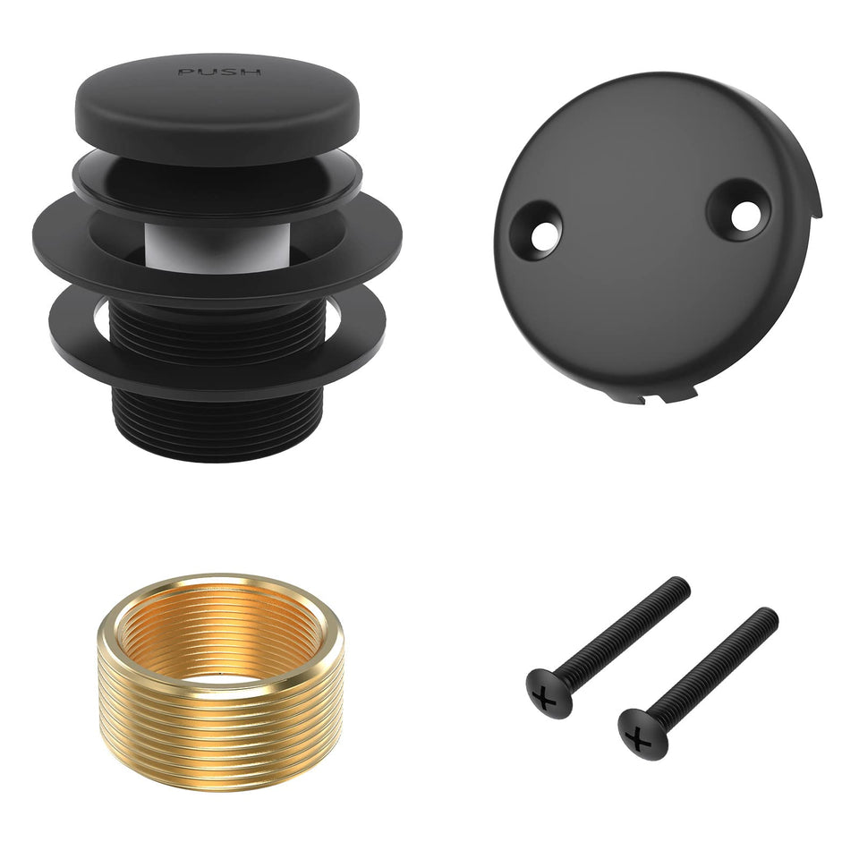 Citymoor matte black bath tub drain kit with universal 1-3/8 and 1-1/2 inch fit.