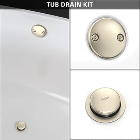 Citymoor two-hole overflow faceplate in brushed nickel, universal compatibility