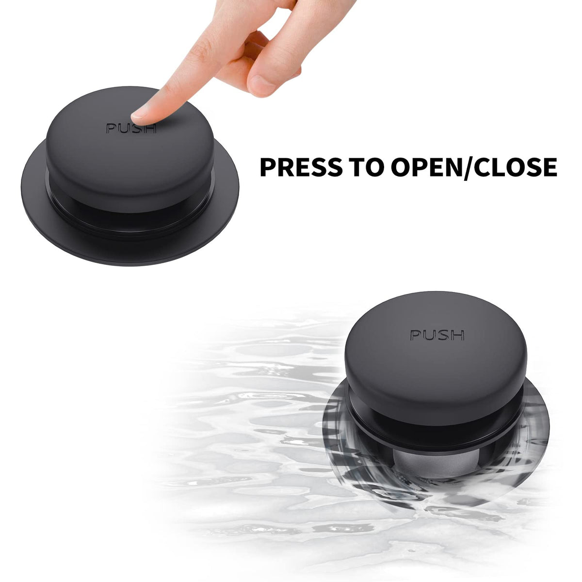 Citymoor universal-fit drain supports 1-3/8 and 1-1/2 inch wastes.