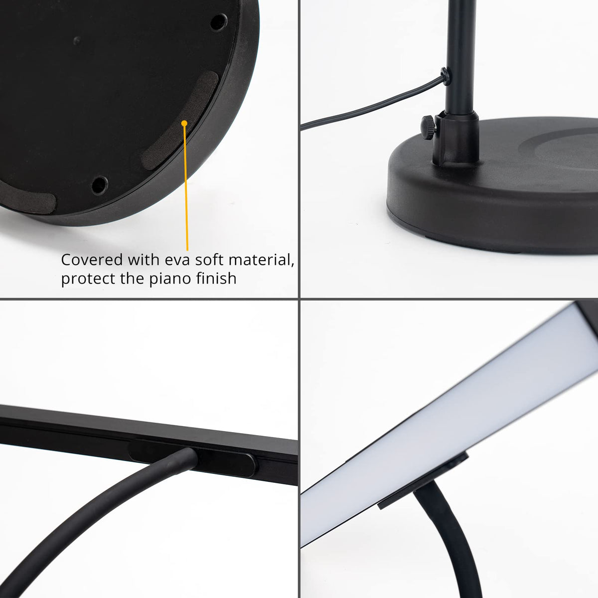 CIVHOM piano light base provides stable support on the piano surface