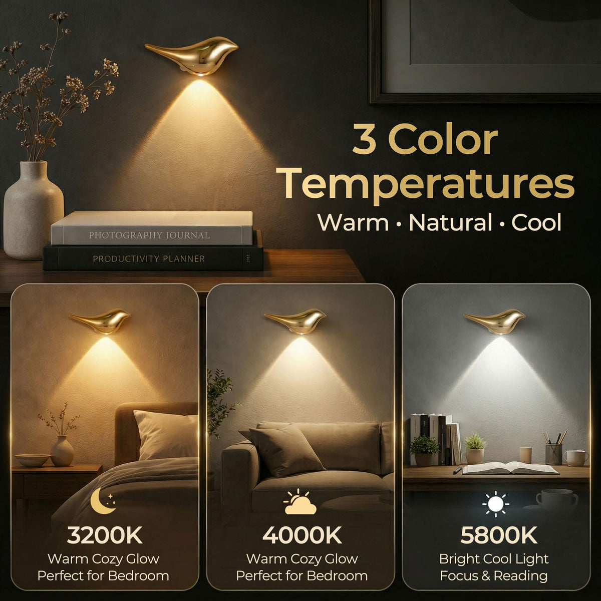 Civicia cordless wall light with motion sensor for safe nighttime navigation.