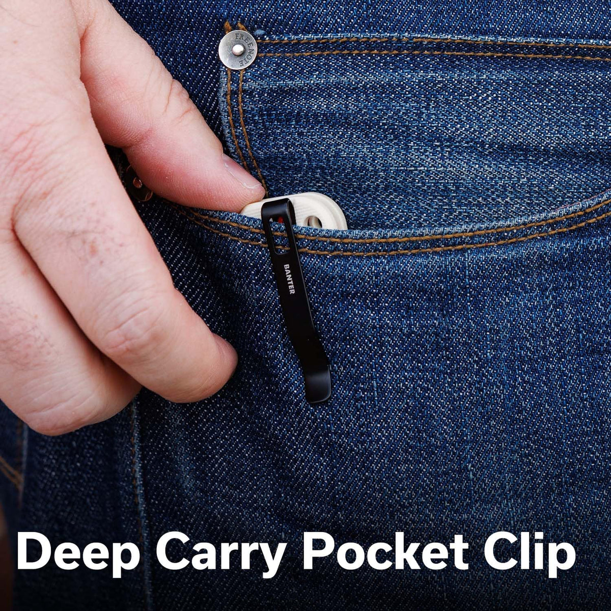 CIVIVI Baby Banter deep-carry clip for discreet EDC.