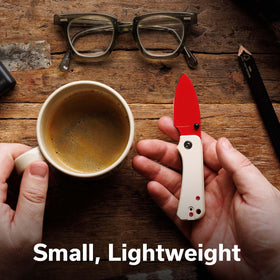 CIVIVI Baby Banter ivory G10 handle provides strong grip.