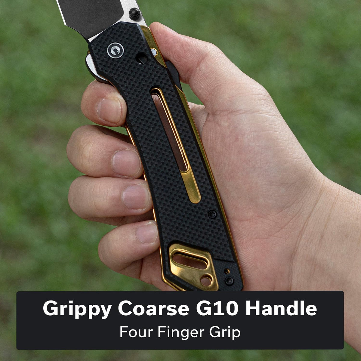 CIVIVI Buster FG Nitro-V steel blade for corrosion resistance.