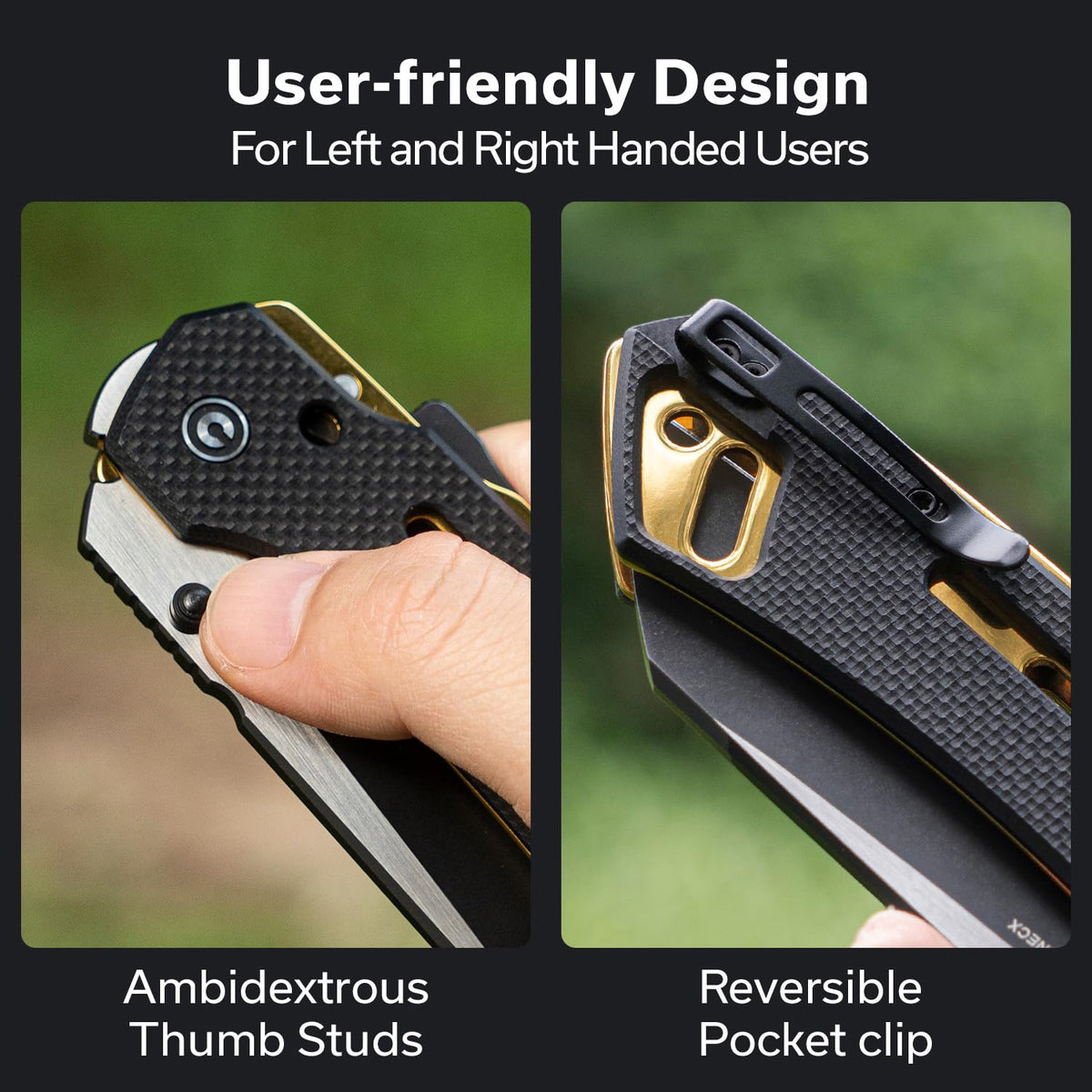 CIVIVI Buster FG reversible clip for left or right carry.