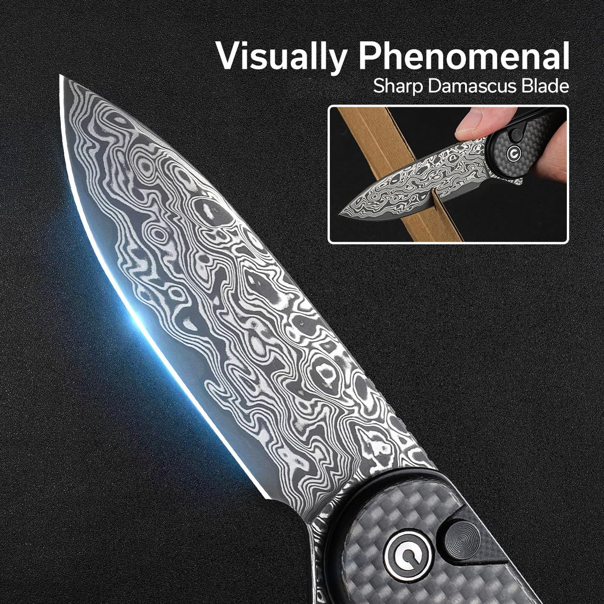 CIVIVI Elementum II button-lock ensures secure blade lock during use.