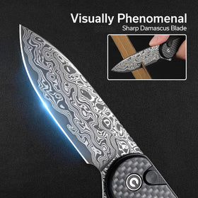 CIVIVI Elementum II button-lock ensures secure blade lock during use.