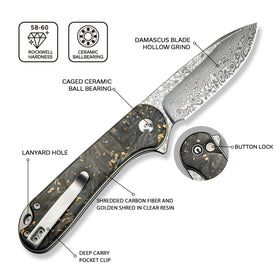 CIVIVI Elementum II flipper action with ceramic bearings for smooth deployment.