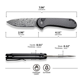 CIVIVI Elementum II slim-profile design fits in any pocket.