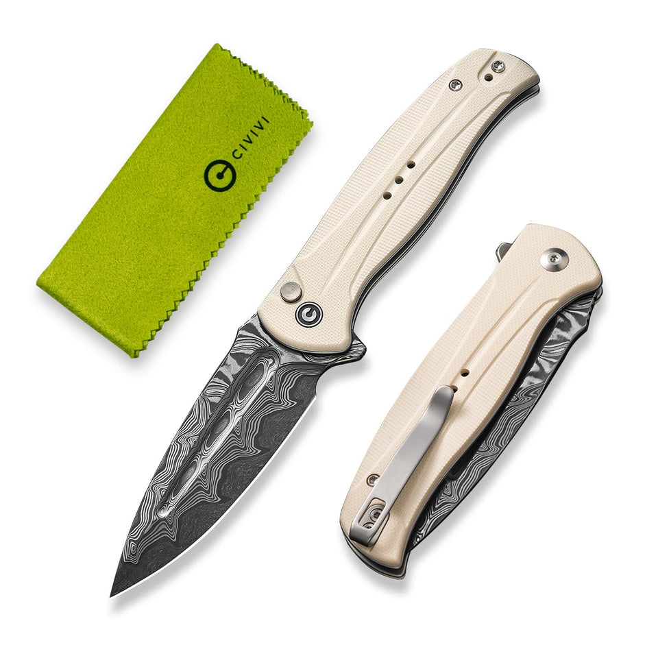 CIVIVI Incindie with Damascus hollow blade for precise daily cuts