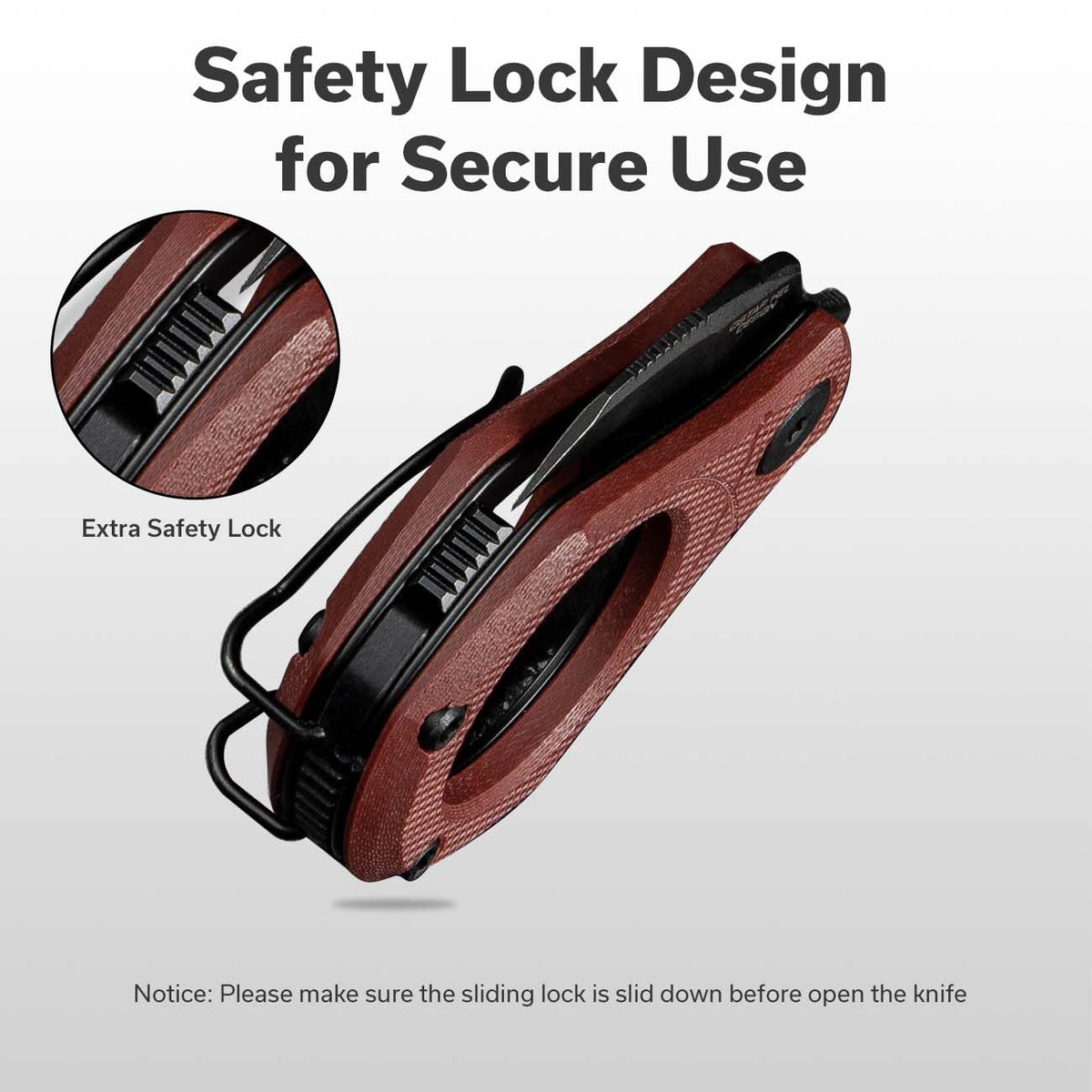 CIVIVI Pyrus Mini Keychain Knife double detent slip joint safety feature