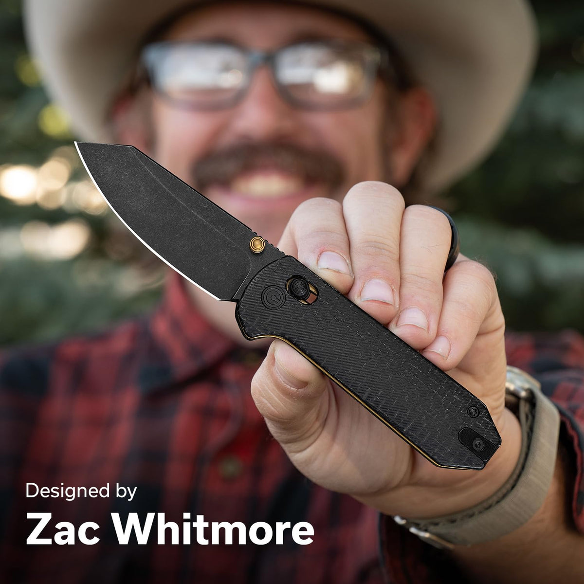 CIVIVI Yonder Micarta handle with ergonomic grip for extended use.