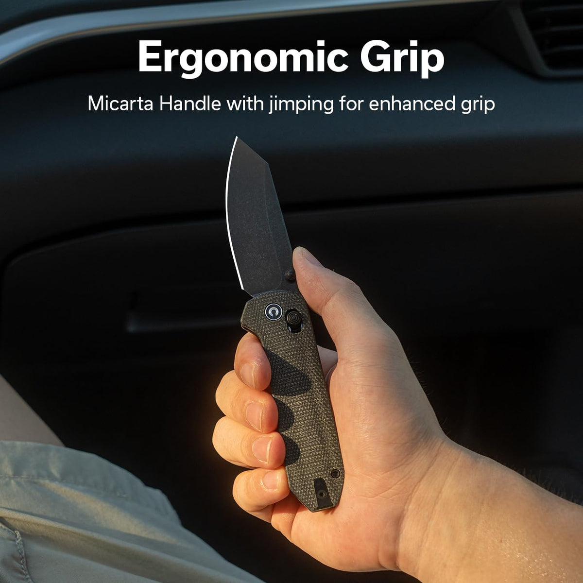 CIVIVI Yonder knife in hand demonstrating portable edc readiness