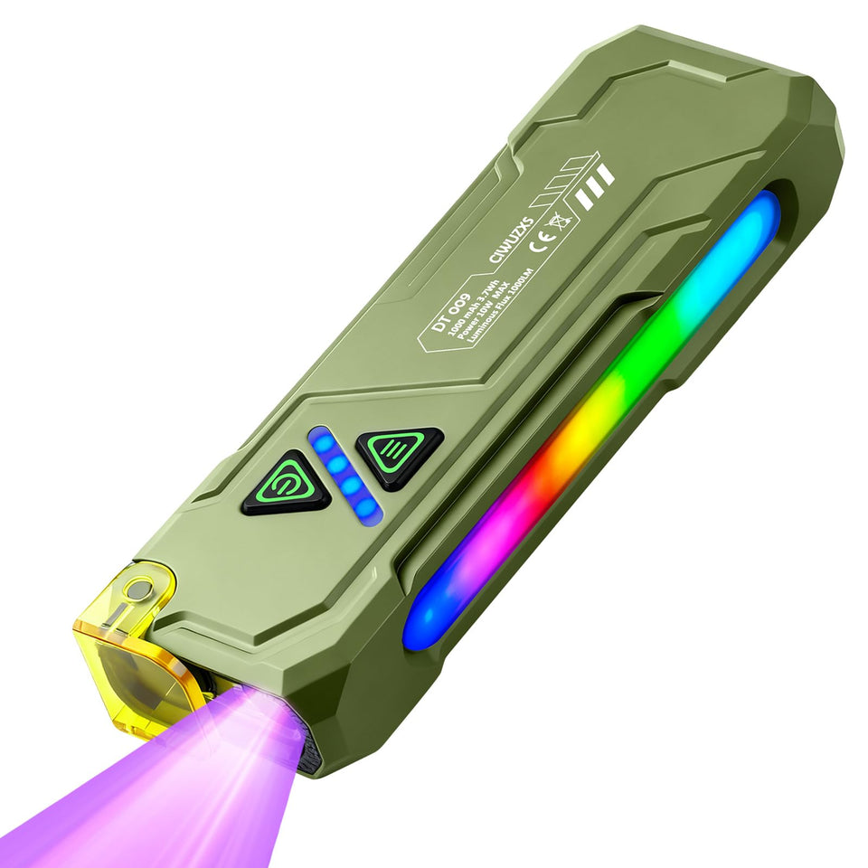 Ciwuzxs EDC rechargeable flashlight delivers up to 1000 lumens for bright outdoor tasks.