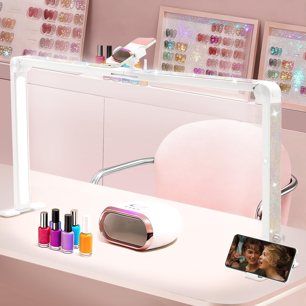 Ciyebst Nail Tech Lamp with arc light for precise, shadow-free nail detailing.