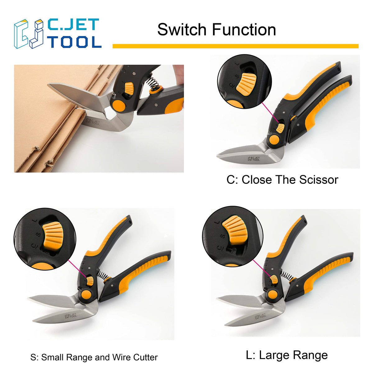 C.JET TOOL pruning/gardening close-up illustrates versatility