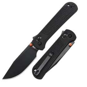 CJRB Bolt knife blade close-up showing AR-RPM9 edge for precise cuts.