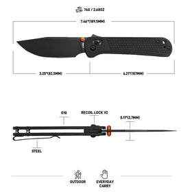 CJRB Bolt G10 handle highlighting secure grip and precision control.