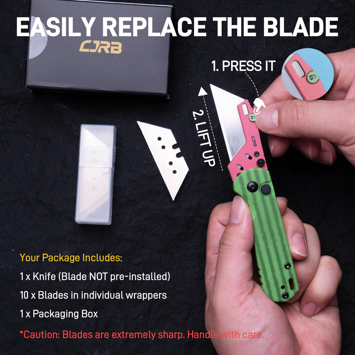 CJRB Boxer blades collection shows blades for quick replacements and versatile tasks.