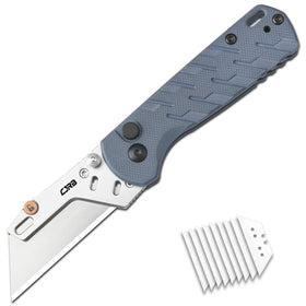 CJRB Boxer folding knife with blue handle close-up for precise everyday cutting.