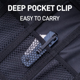 CJRB Boxer lightweight knife at 61g fits in pocket for quick use.