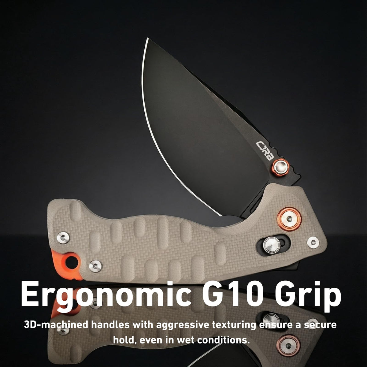 CJRB DoubleTap orange backspacer and pivot collar improve visibility and handling.