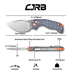 CJRB Doubletap with Recoil Lock V2 for smooth, safe blade action