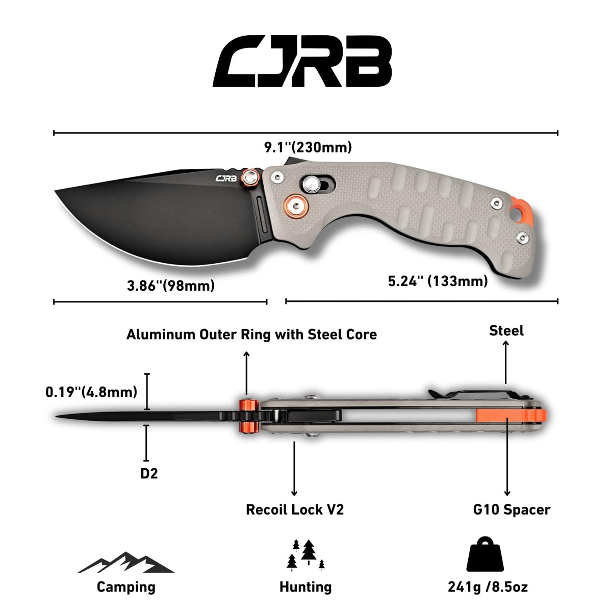 CJRB DoubleTap with Recoil Lock V2 delivers smooth action and secure lockup.