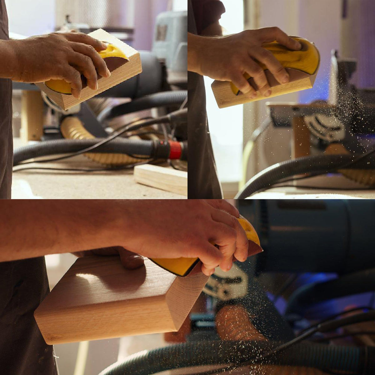 CKFCXC headlamp polishing with sanding discs for lacquer surfaces.