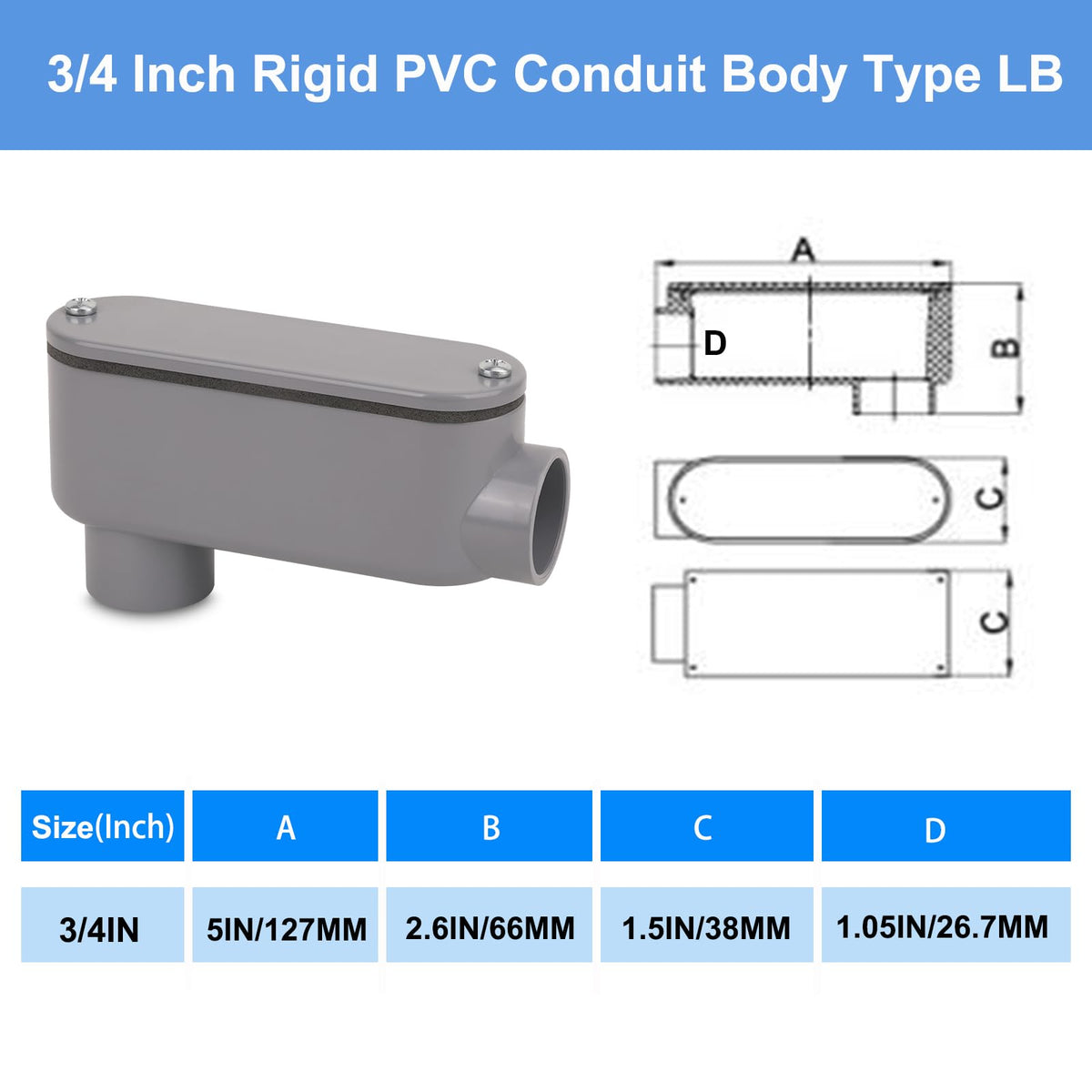 CKVIHAV 4-pack LB conduit bodies for bulk electrical installations