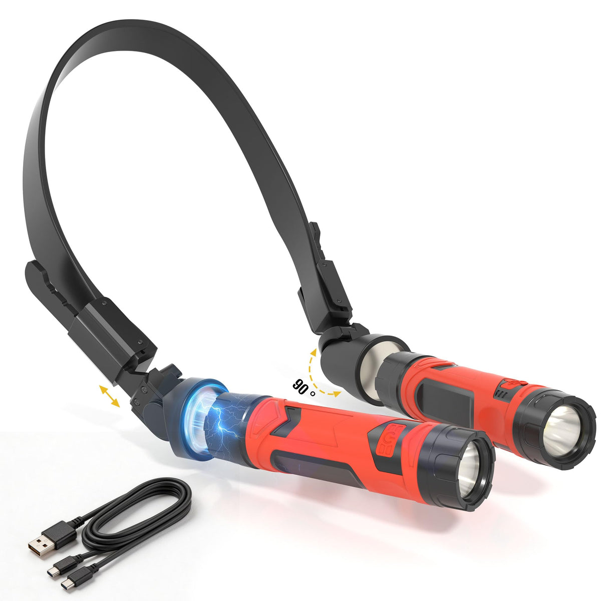 CLAKAP LED neck light with an 800-lumen beam for hands-free work.
