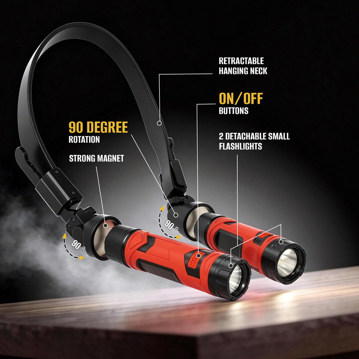 CLAKAP ultralight neck light weighs 1.9 oz for comfortable wear.