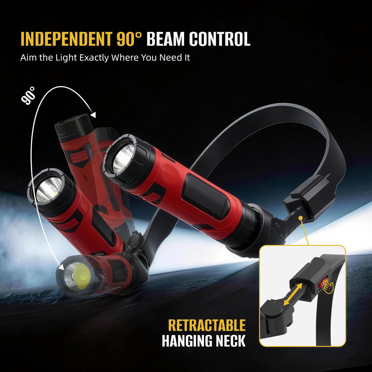 CLAKAP neck light with USB-C charging for quick recharges.