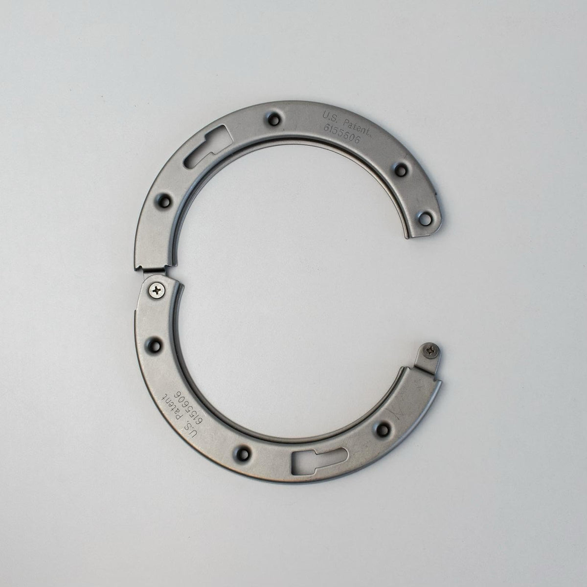 Clam 409 stainless steel resists corrosion for durable flange repair.