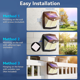 CLAONER easy-installation solar lights mount with screws or double-sided tape.