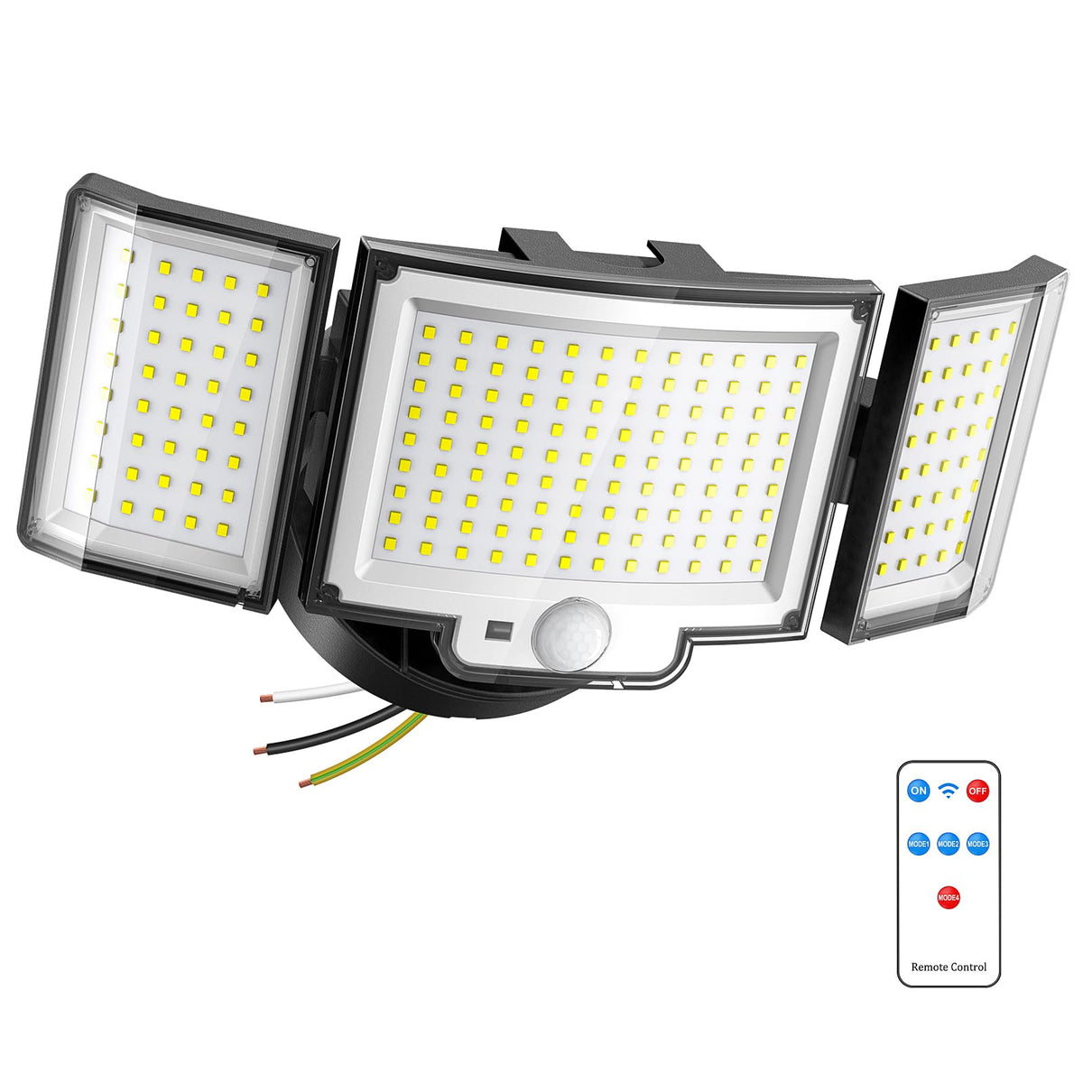 CLAONER LED security light over driveway with angled install for clear nighttime visibility.