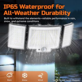 CLAONER LED security light remote control enables mode changes without touching fixture.