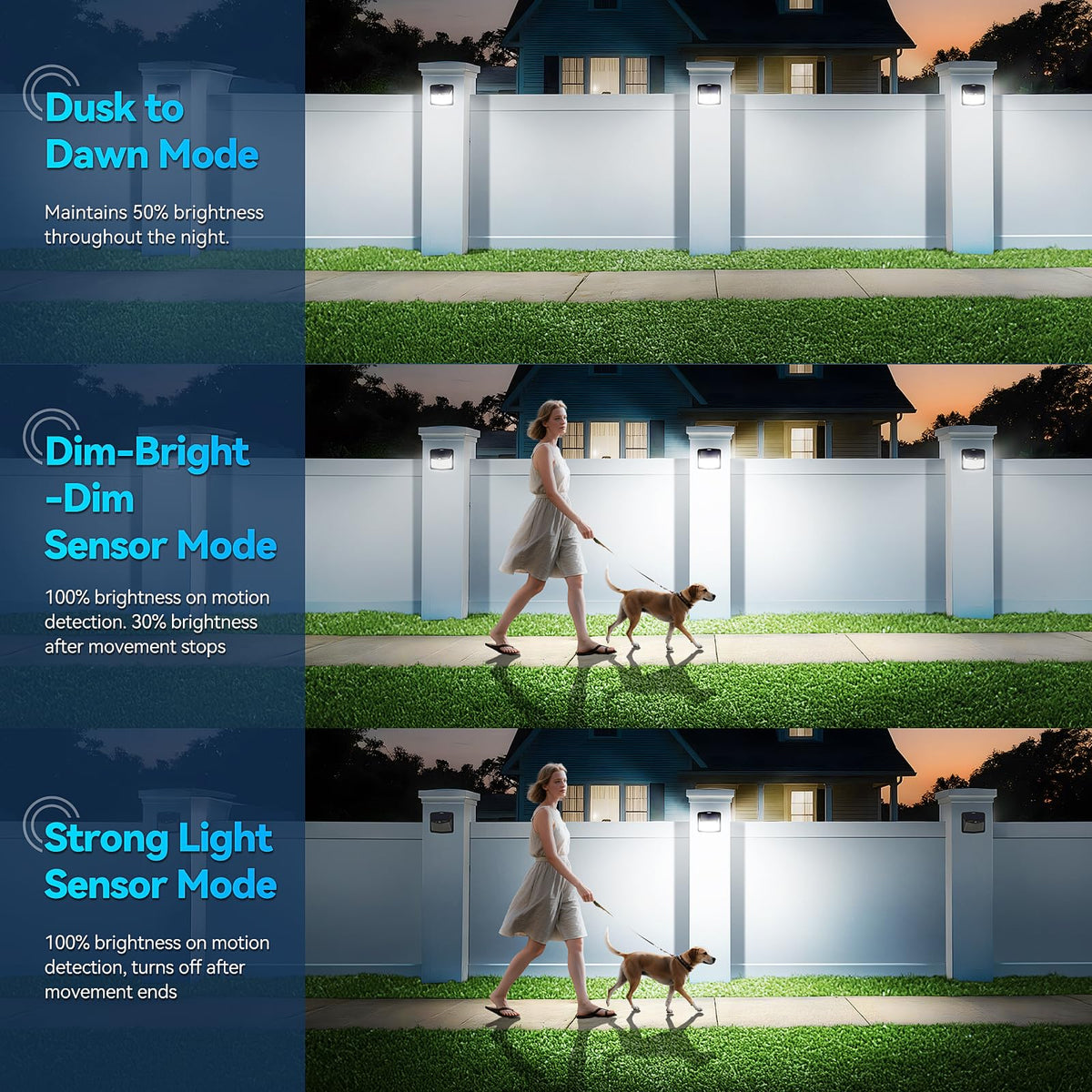 CLAONER motion-sensor solar lights activate with movement for added security.