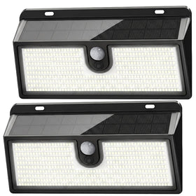 CLAONER Solar Lights Outdoor front view with 452 LEDs for bright coverage