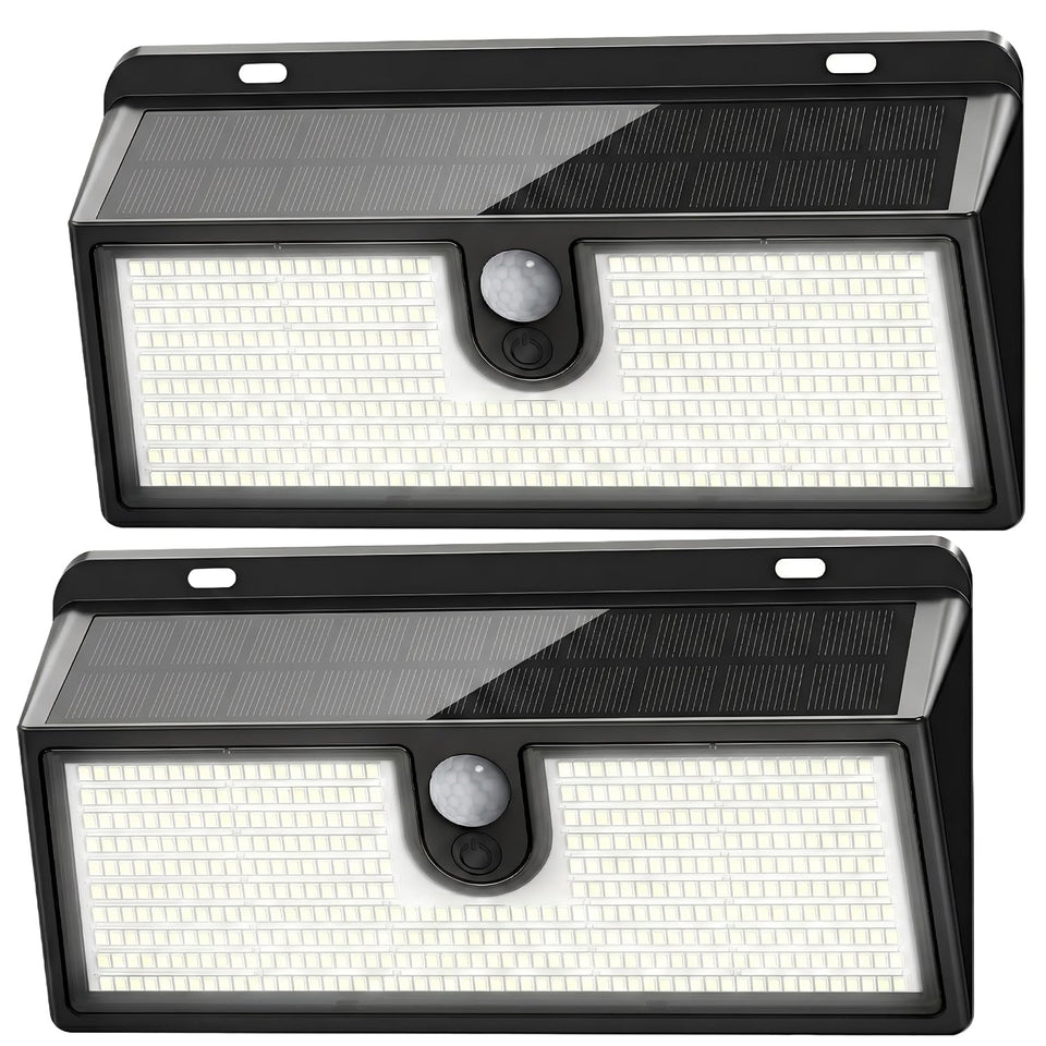 CLAONER Solar Lights Outdoor front view with 452 LEDs for bright coverage